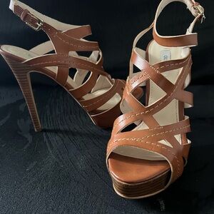 Guess Kasey Birdcage Ankle Platform Heels